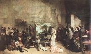 Gustave Courbet the studio of the painter,a real allegory USA oil painting artist